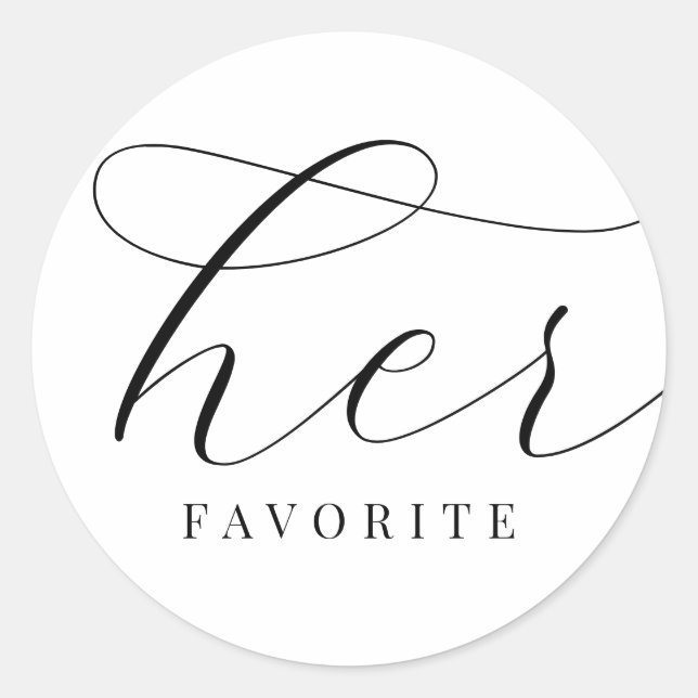 Adesivo Redondo Sua Favorita Noiva Preta Branca Elegante Minimalis (Frente)