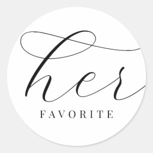Adesivo Redondo Sua Favorita Noiva Preta Branca Elegante Minimalis