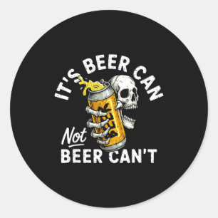 Adesivo Redondo Sua Lata de Cerveja Não Lata de Cerveja Caveira Es