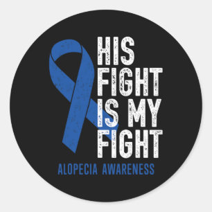 Adesivo Redondo Sua Luta Com A Minha Família De Apoio À Alopecia A