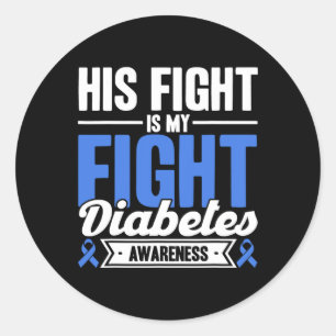 Adesivo Redondo Sua Luta É A Minha Consciência Da Diabetes