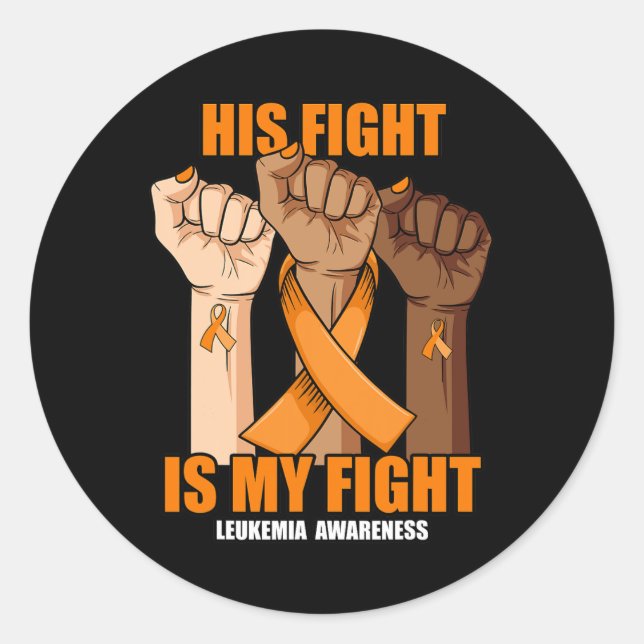 Adesivo Redondo Sua Luta É A Minha Luta Contra A Leucemia (Frente)