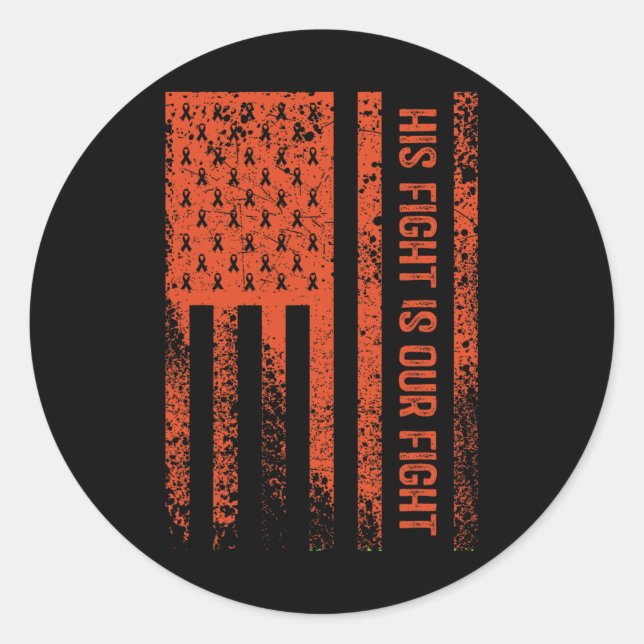 Adesivo Redondo Sua Luta É A Nossa Consciência Da Leucemia. (Frente)