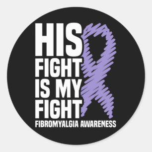 Adesivo Redondo Sua Luta É Minha Luta Contra A Fibromialgia Sensib