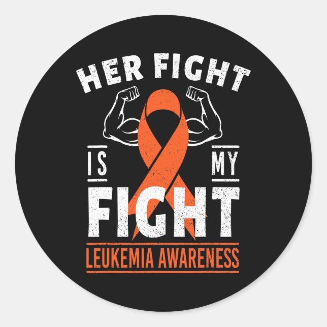 Adesivo Redondo Sua Luta é Minha Luta Contra a Leucemia Cancer Sen (Frente)
