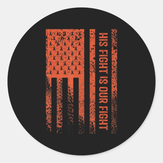 Adesivo Redondo Sua Luta É Nossa Luta Contra A Leucemia Sensibiliz (Frente)