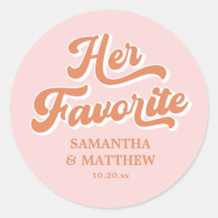 Adesivo Redondo Sua Vintagem Laranja Cor-de-Rosa Favorita Retro Ca