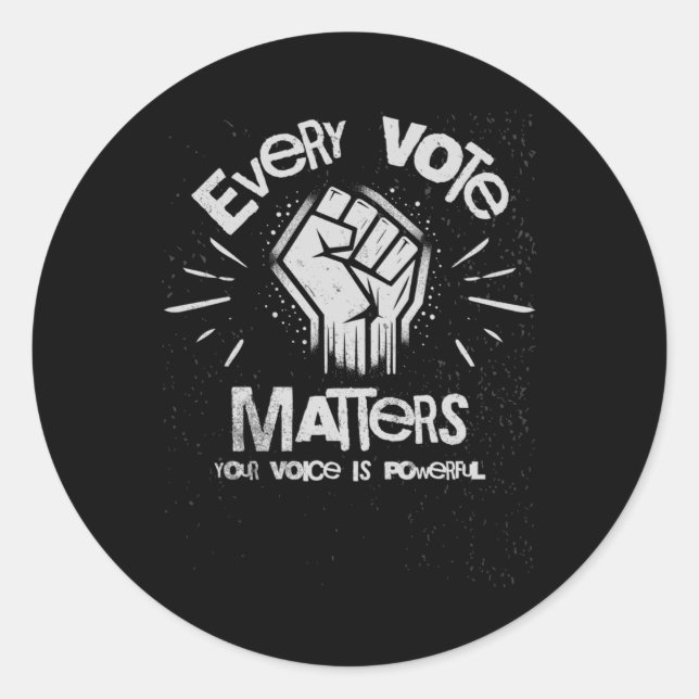 Adesivo Redondo Sua Voz É Poderosa Votar Viciante1 (Frente)