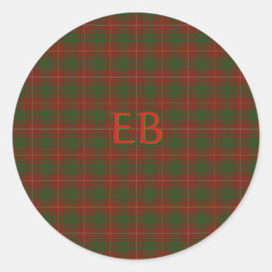 Adesivo Redondo Suas iniciais em Bruce Clan Tartan
