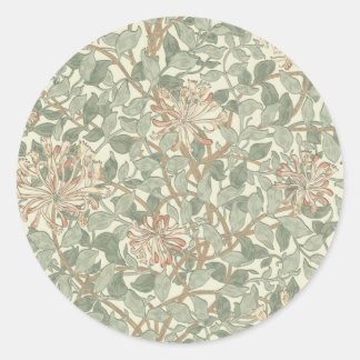 Adesivo Redondo Suave Verde Vintage William Morris Honeysuckle