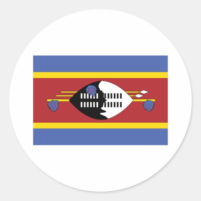 Adesivo Redondo Suazilândia (Frente)