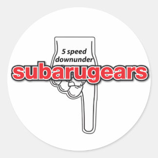 Adesivo Redondo Subarugears 5 speed downunder stickers