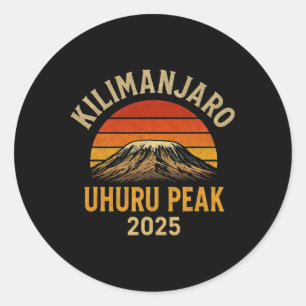 Adesivo Redondo Subida ao Pico Uhuru Kilimanjaro Tanzânia 2025 Sou