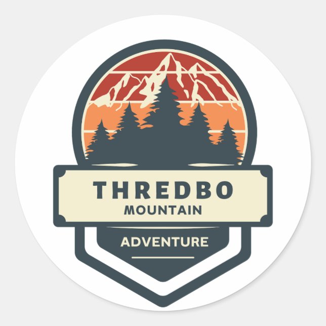 Adesivo Redondo Subida e caminhada de montanha Breitthorn (Frente)