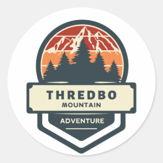 Adesivo Redondo Subida e caminhada de montanha Breitthorn