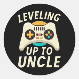 Adesivo Redondo Subindo de Nível Para Tio Gaming Família de Gamer