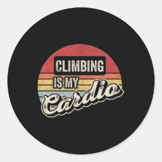 Adesivo Redondo Subindo É Meu Cardio Vintage Retro Rock Subindo