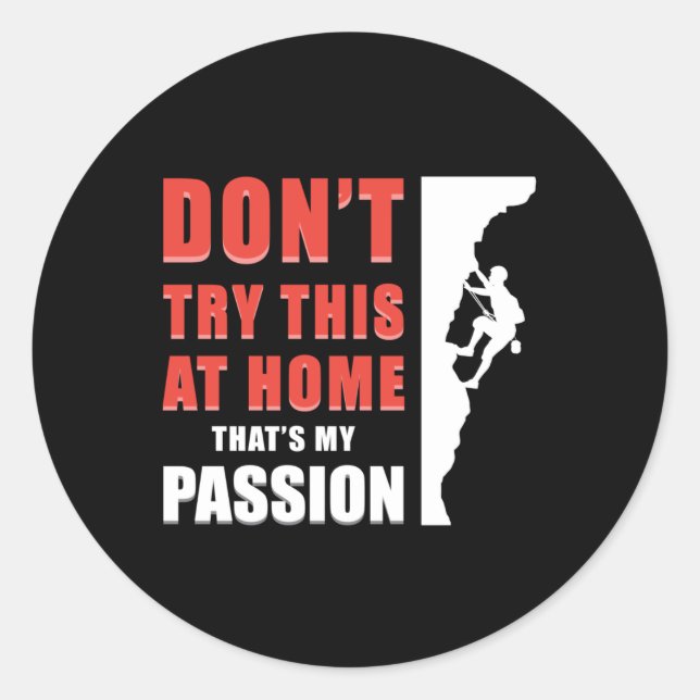 Adesivo Redondo Subindo Montanhas Escaldantes Escalando Ideia de P (Frente)