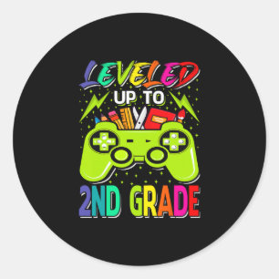Adesivo Redondo Subiu Para o 2º Ano Gamer Ck Volta às Aulas Primei