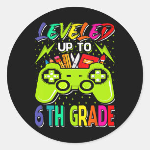 Adesivo Redondo Subiu Para o 6º Ano Gamer Ck Para a Primeira Aula