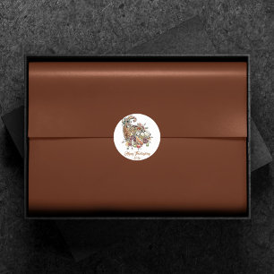 Adesivo Redondo Sublimação da Cornucopia   Ação de Graças Lar