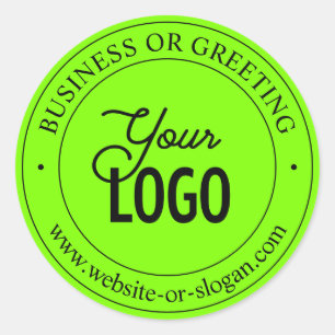 Adesivo Redondo Substituição fácil de logotipos e texto personaliz