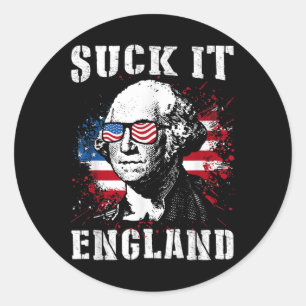 Adesivo Redondo Suck It England Engraçado 4 De Julho Dia Memorial