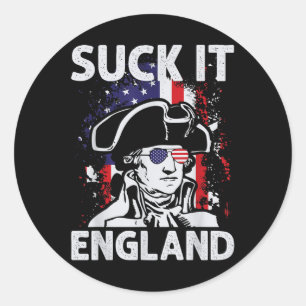 Adesivo Redondo Suck It England Engraçado 4 De Julho Dia Memorial