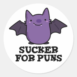 Adesivo Redondo Sucker Para Puns Cute Baby Bat Pun