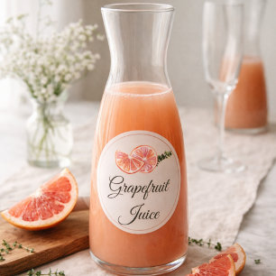 Adesivo Redondo Suco de Toranja Bar de Mimosa Garrafa