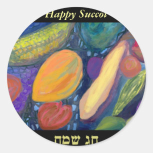 Adesivo Redondo Sucot Sameach Stickers