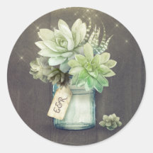 Suculents Mason Jar Rustic Wedals