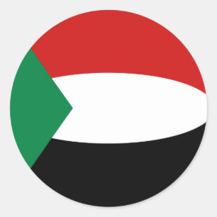 Adesivo Redondo Sudan Fisheye Flag Sticker