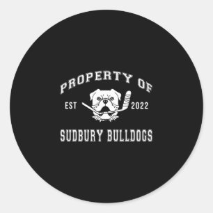 Adesivo Redondo Sudbury Bulldog Divertido 2