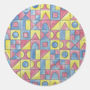 Adesivo Redondo Sudoku One-Modern Minimalista Bauhaus Arte Geométr
