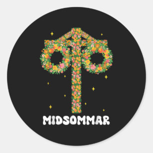 Adesivo Redondo Suecia MidSummer Solstile Maypole Midsommar