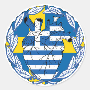 Adesivo Redondo Suecia sueca Independência grega Grécia grega