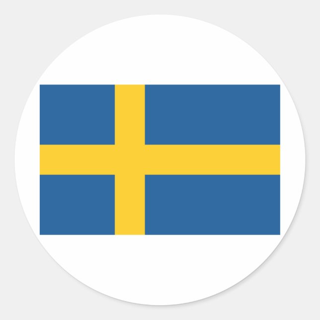 Adesivo Redondo Suecia / Sverige (Frente)