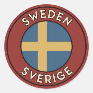Adesivo Redondo Suécia Sverige