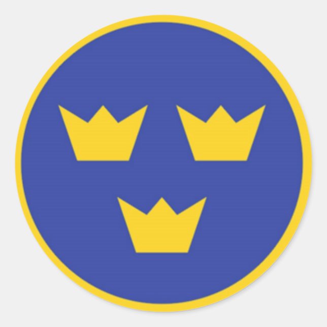 Adesivo Redondo Sueco Tre Kroner (Frente)