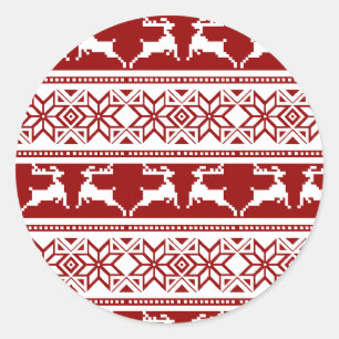 Adesivo Redondo Suéter Feio de Natal Rena