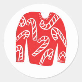 Adesivo Redondo Suéter Feio PERSONALIZADO Festa de Natal