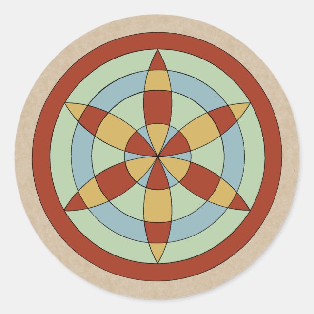 Adesivo Redondo Suffolk Hexafoil (Daisy Wheel) (Frente)