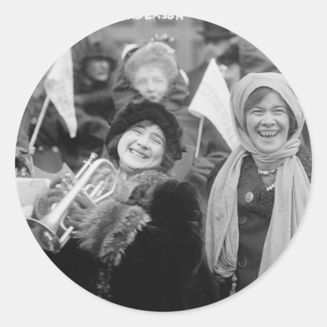 Adesivo Redondo Suffragistas Rosa Sanderman e Elizabeth Freeman (Frente)