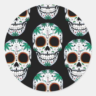 Adesivo Redondo Sugarskull da erva daninha