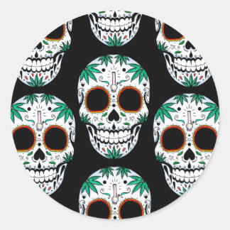 Adesivo Redondo Sugarskull da erva daninha
