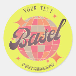 Adesivo Redondo Suiça Basileia Grüezi partido colorido grüzi