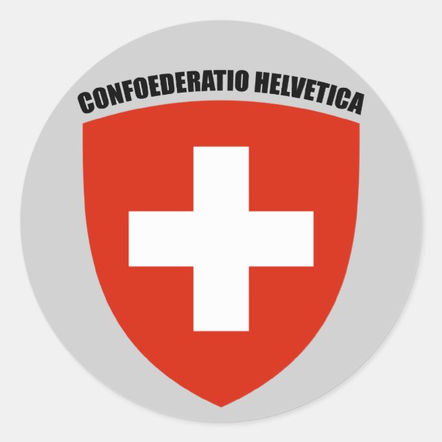 Adesivo Redondo Suíça: Confoederatio Helvetica (Frente)