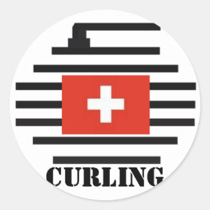 Adesivo Redondo Suiça Curling