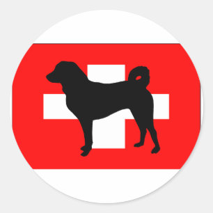 Adesivo Redondo Suiça flag.png do silo de Appenzeller Sennenhund